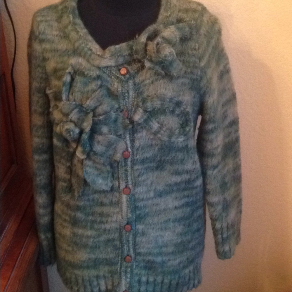 Anthropologie Sleeping On Snow Sz L Pretty Sweater